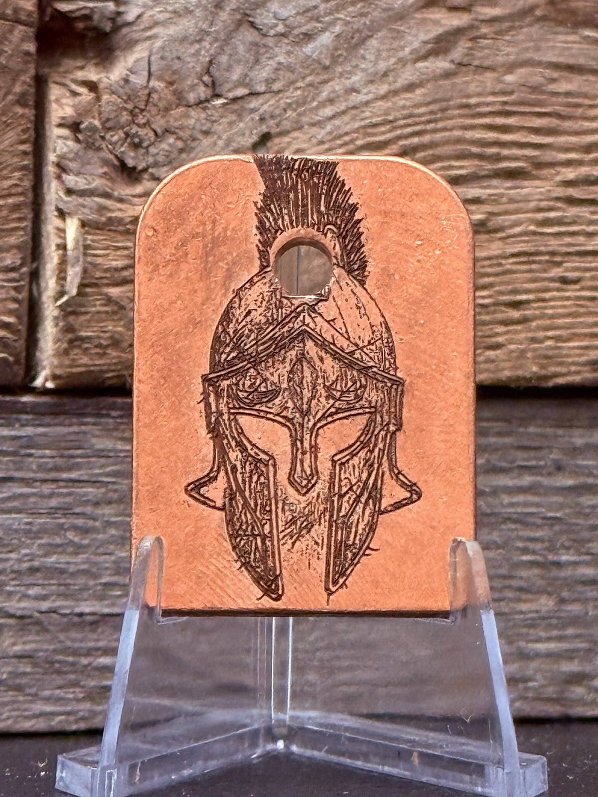 Custom Engraved Copper Glock 9mm/.40 Cal Spartan Base Plate – Warrior’s Mark