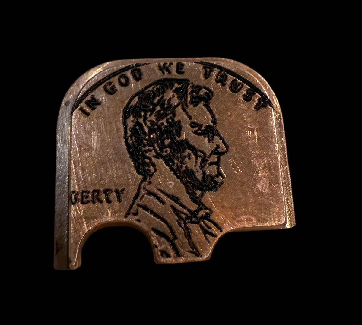 Custom Engraved Glock 43/48 Penny Back Plate – Freedom’s Mark