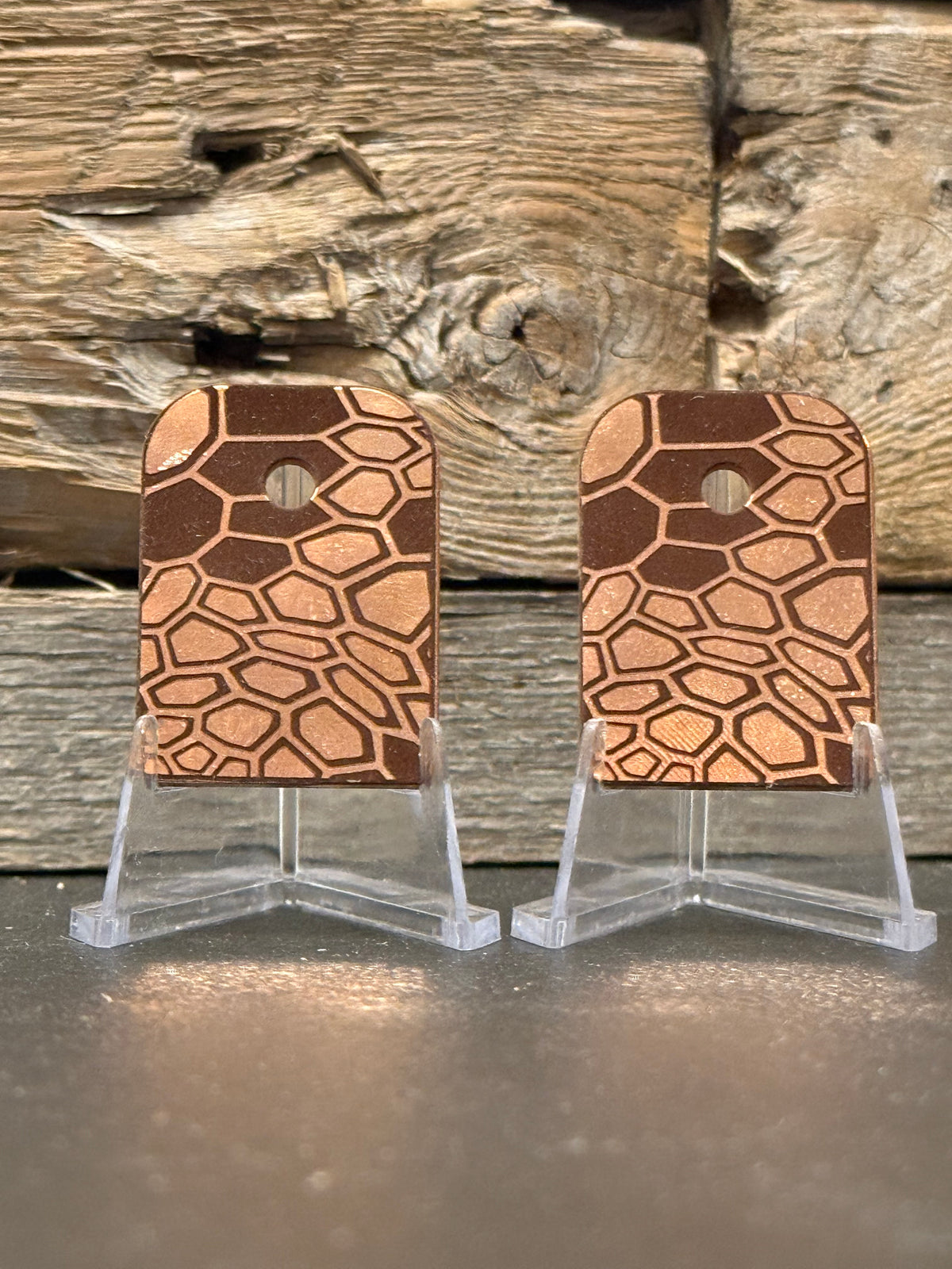 Pair of (2) Custom Engraved Kryptek Camo Glock Base Plates (Copper) – Stealth on Point
