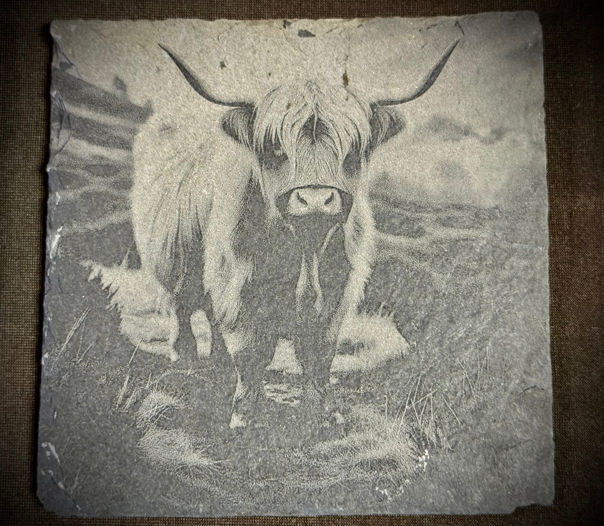 Highland Cow Slate Coaster