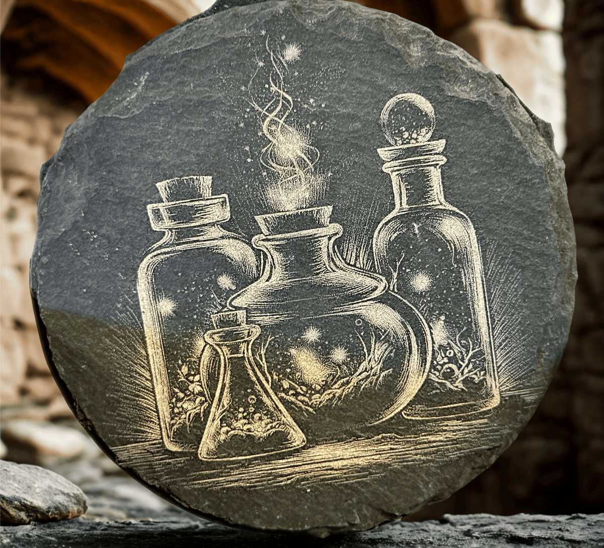 Apothecary Potions Slate Coaster – Witch’s Brew Edition