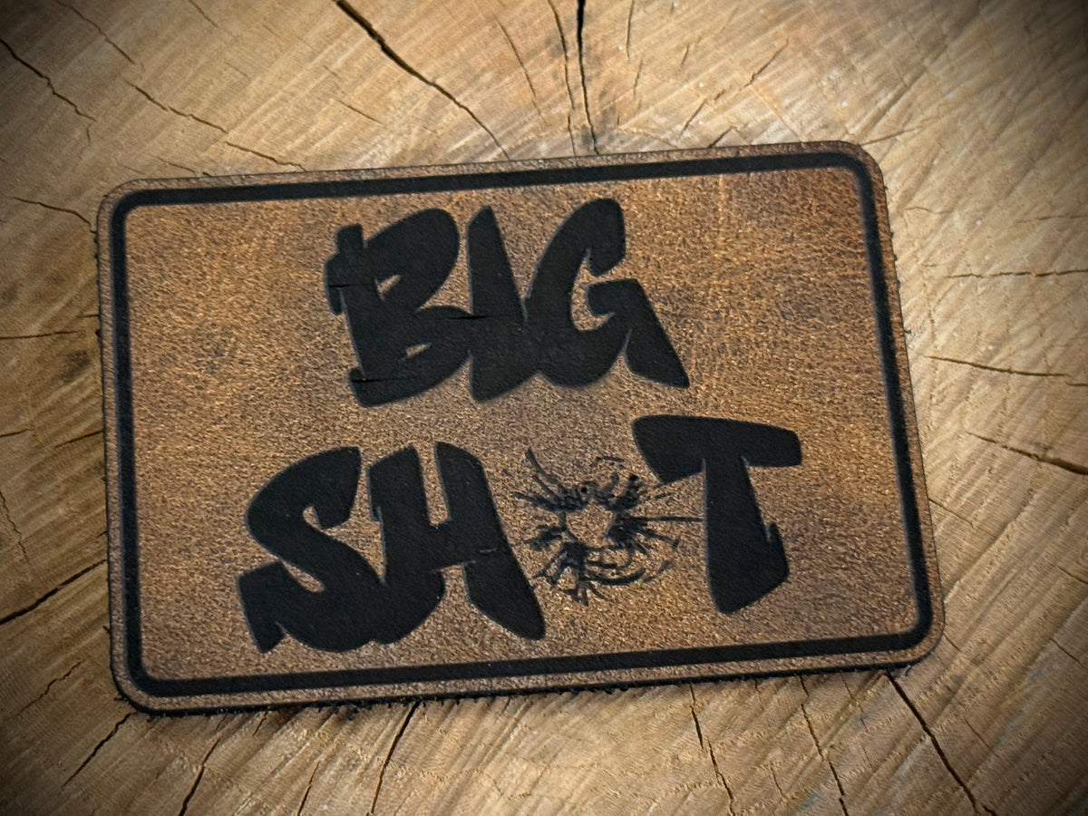 Big Shot Leatherette Morale Patch – Velcro-Backed Bullet Hole Bravado