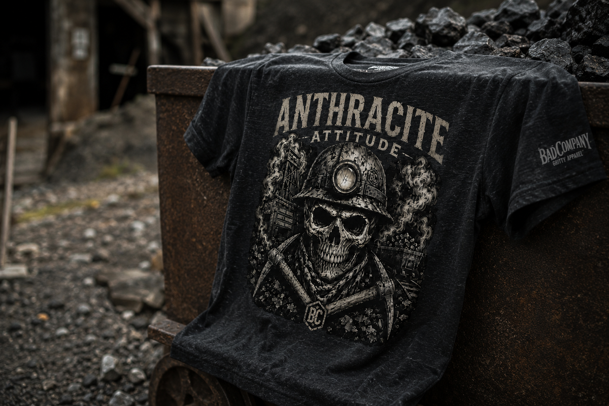 Anthracite Attitude | Black Lung Society Coal Miner Skull T-Shirt