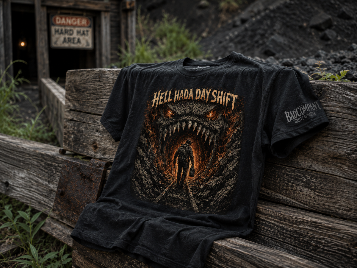 Hell Had a Day Shift | Black Lung Society Coal Miner Graphic T-Shirt