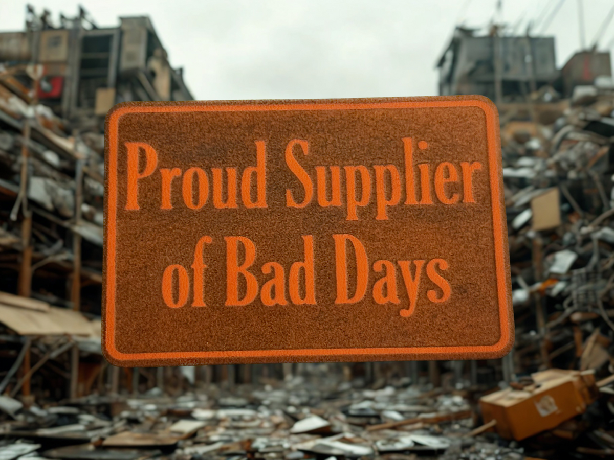 Proud Supplier of Bad Days Leatherette Morale Patch – Velcro-Backed Chaos Dealer