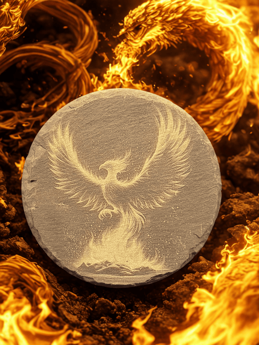 Phoenix Rising Slate Coaster – Born of Flames